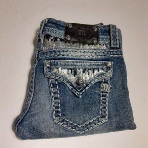 Miss Me Women's Sequined Capri Jeans JE5146P6 Size 28
